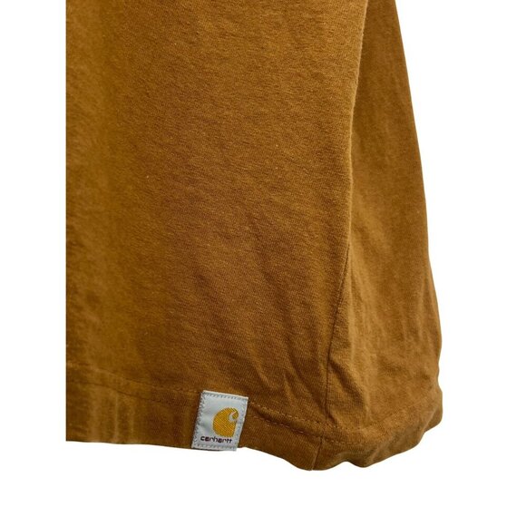 Carhartt Mens Relaxed Fit Brown Short Sleeve Tee Shirt 2XL XXL Crew Cotton EUC - Picture 6 of 10